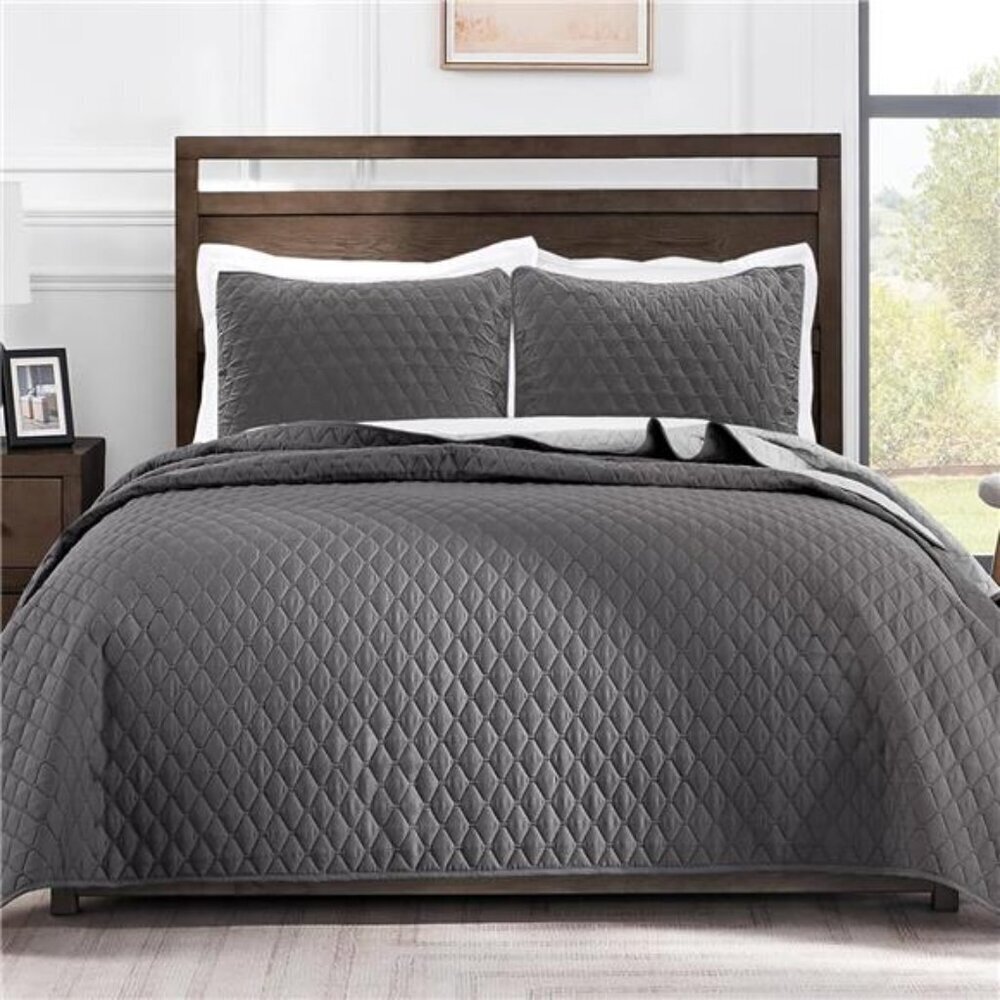 Soft Ultrasonic Quilt Set Full Queen Bedding with Pillows